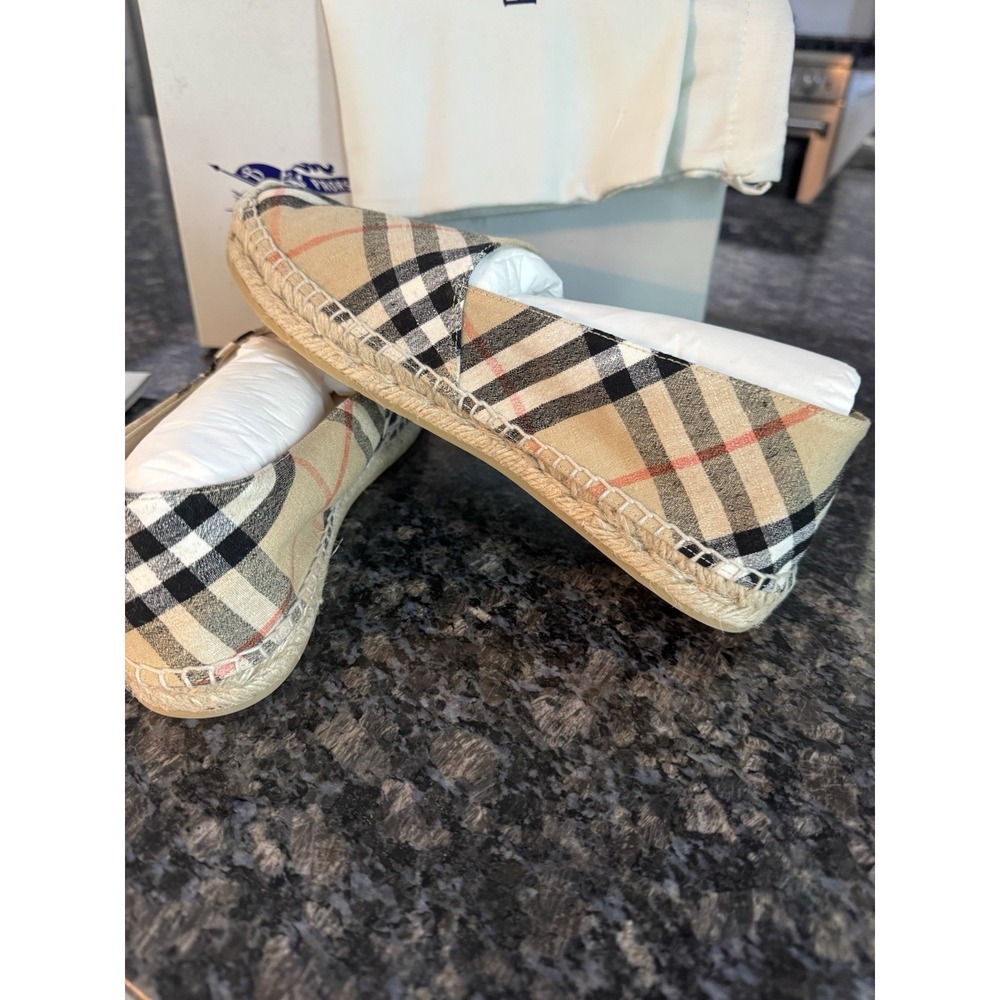 Burberry Check Mews Espadrilles NWB, Bag, Paperwork. Sz 38 7.5‎ Unisex Shoes - Picture 6 of 15